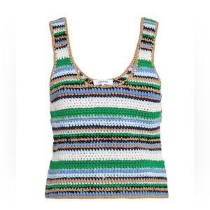 FRAME Crochet Stripe Wool Blend Tank Top Size Xsmall